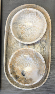 Resin Tray w/ 2 Dipping Bowls