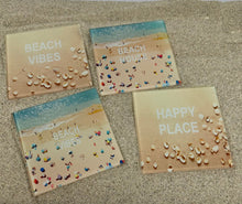 Load image into Gallery viewer, Beach Life  Glass Coasters ( Set of 4)