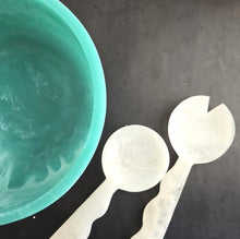 Load image into Gallery viewer, Large Hand Poured Resin Salad Bowl &amp; Servers