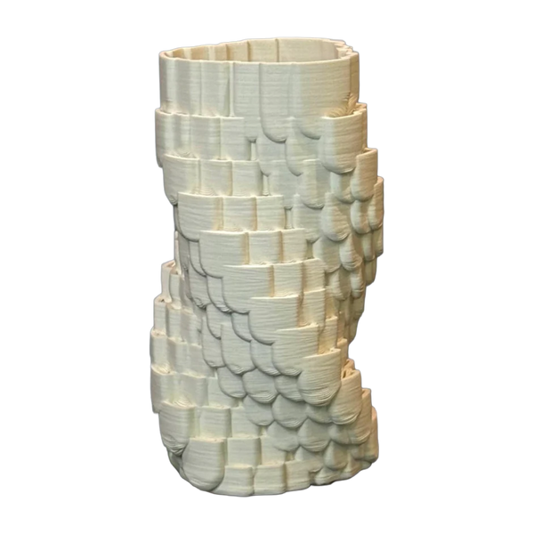 3D Layered Design White Vase