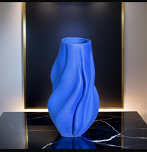 Load image into Gallery viewer, Ceramic Cobalt Swirl Vase