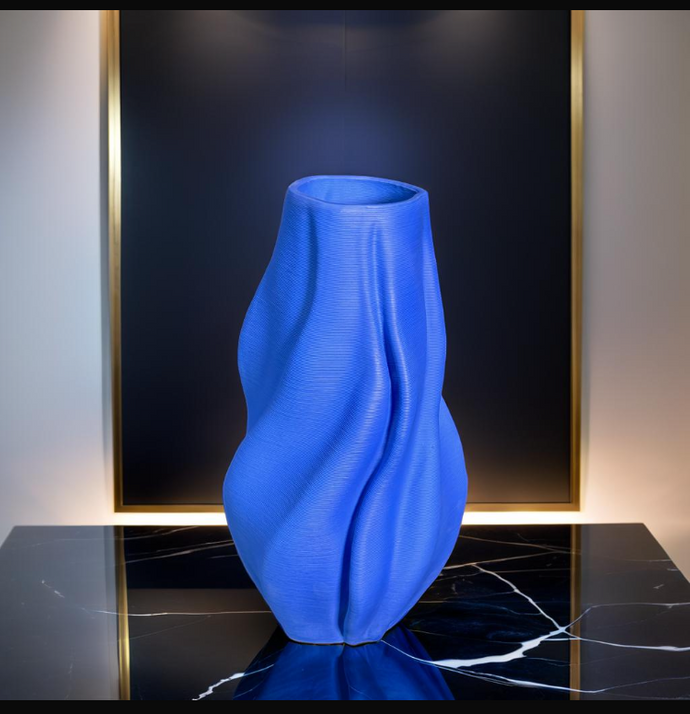 Ceramic Cobalt Swirl Vase