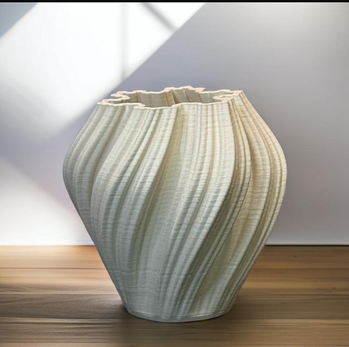 Geometric White Vase