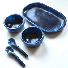 Load image into Gallery viewer, Small Serving Tray with 2 Bowls &amp; Spoons