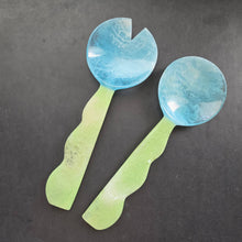 Load image into Gallery viewer, 2 Colors, Hand Poured Resin Salad Serving Set -  Serving Set