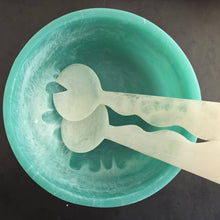 Load image into Gallery viewer, Large Hand Poured Resin Salad Serving Bowl &amp; White Server
