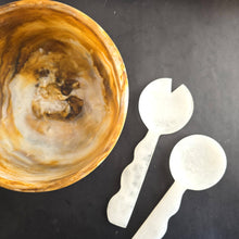 Load image into Gallery viewer, Large Hand Poured Resin Salad Serving Bowl &amp; White Server