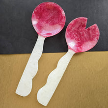 Load image into Gallery viewer, 2 Colors, Hand Poured Resin Salad Serving Set -  Serving Set