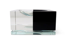 Load image into Gallery viewer, Shallow Black Clear Crystal Bowl