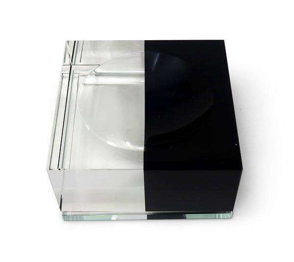 Shallow Black Clear Crystal Bowl
