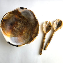 Load image into Gallery viewer, Wavy Resin Salad Serving Bowl &amp; Matching Server