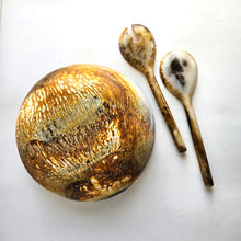 Load image into Gallery viewer, Wavy Resin Salad Serving Bowl &amp; Matching Server