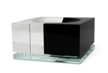 Load image into Gallery viewer, Shallow Black Clear Crystal Bowl