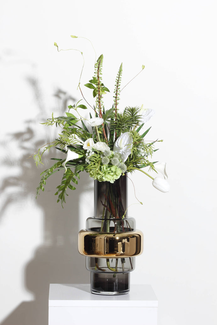Retro Design Glass Vase 18k - XXL Gold