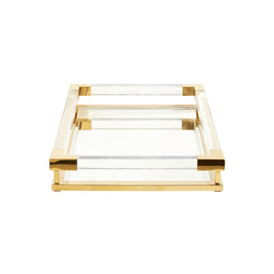 Jacques Small Tray - Acrylic and Brass