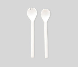 Salad Servers - Large - Grey &  White