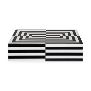 Large Op Art Laquer Box - Black & White