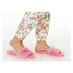 Esther Fur Slides - Rose
