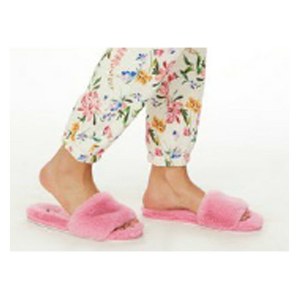 Esther Fur Slides - Rose