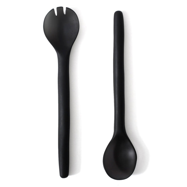 Salad Servers - Large - Grey &  White