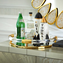 Load image into Gallery viewer, Round Jacques Tray - Brass and Clear