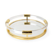 Load image into Gallery viewer, Round Jacques Tray - Brass and Clear