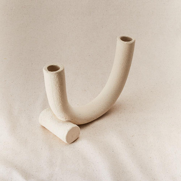 Harmony Candleholder - Raw White