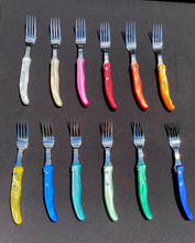 Load image into Gallery viewer, Box of 12 Berlingot Steak forks- Assorted Handles -