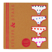 Load image into Gallery viewer, Heart &amp; Star Four Pack Knicker Box