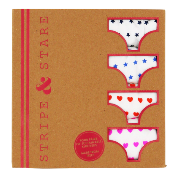 Heart & Star Four Pack Knicker Box