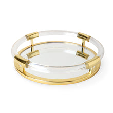 Load image into Gallery viewer, Round Jacques Tray - Brass and Clear