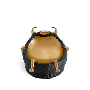 Haas Lazy Susan Catchall Tray - Black/Gold