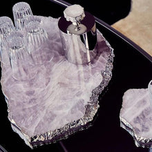 Load image into Gallery viewer, Kiva Platter Large - Rose Quartz / Pure Silver