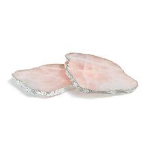 Load image into Gallery viewer, Kivita Coasters - Rose Quartz / Pure Silver