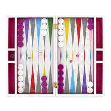 Load image into Gallery viewer, Checkerboard Backgammon Set - Rainbow