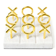 Load image into Gallery viewer, Brass &amp; Marble Tic-Tac-Toe Set