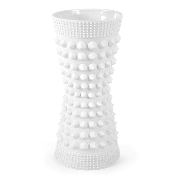 CHARADE STUDDED TAPER VASE - white