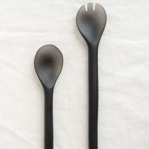 Salad Servers - Large - Grey &  White