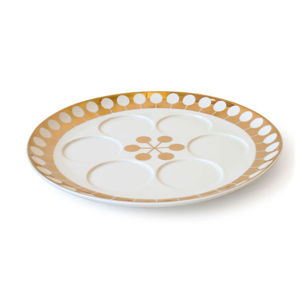 Futura Seder Plate Gold Decal | White/White/Gold