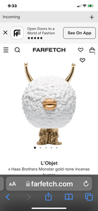Haas Monster Ball Incense Burner - White/Gold