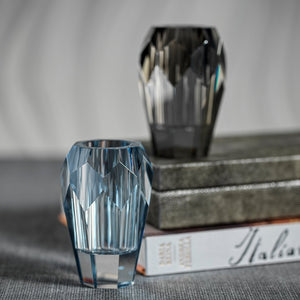 Veniza Cut Crystal Vase - Smoke