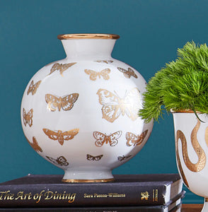 BOTANIST BUTTERFLY ROUND VASE