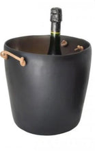 Load image into Gallery viewer, Champagne Bucket w/Leather Handles - White &amp; Grey