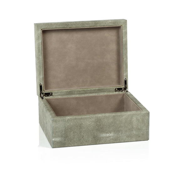 Moorea Shagreen Leather Box / small 9x7x4”