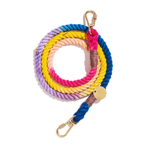Light Prismatic Ombre Cotton Rope Dog Leash, Adjustable