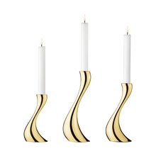 Load image into Gallery viewer, Cobra Candleholder 3pc Set - 18k Gold Plated